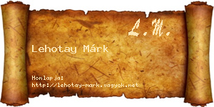 Lehotay Márk névjegykártya