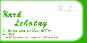 mark lehotay business card